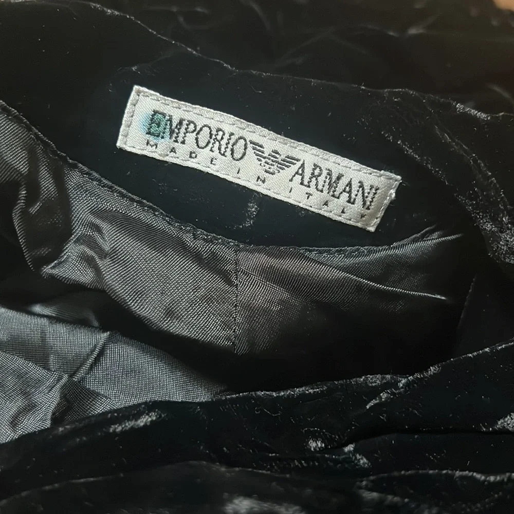 Emporio Armani Vintage Velvet Strappy Mini Dress - Picture 7 of 7